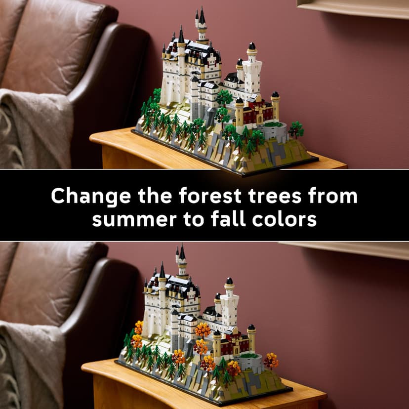 LEGO Architecture Neuschwanstein Castle - DIY Display Model Kit for Adults - incl. Towers, Courtyards & a Detailed Interior - History Gift for Fans - 21063 - 6