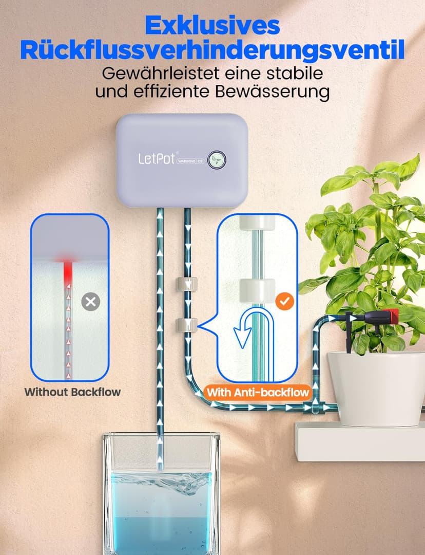 Système d'arrosage automatique pour plantes, système d'irrigation goutte à goutte, dispositifs d'arrosage intelligents pour intérieur et extérieur (gris) - 3
