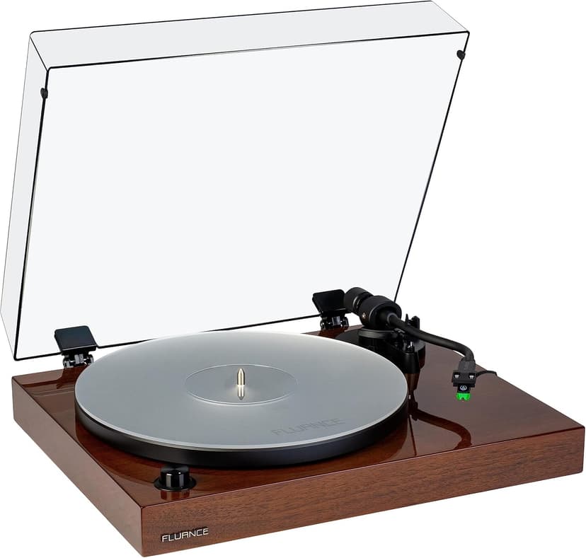 Fluance RT81+ Elite High Fidelity Vinyl Turntable Record Player, Audio Technica VM95E Cartridge, Anti-Resonant Platter, Acrylic Mat, Phono Preamp Wood Plinth Adjustable Isolation Feet - Natural Walnut - 1