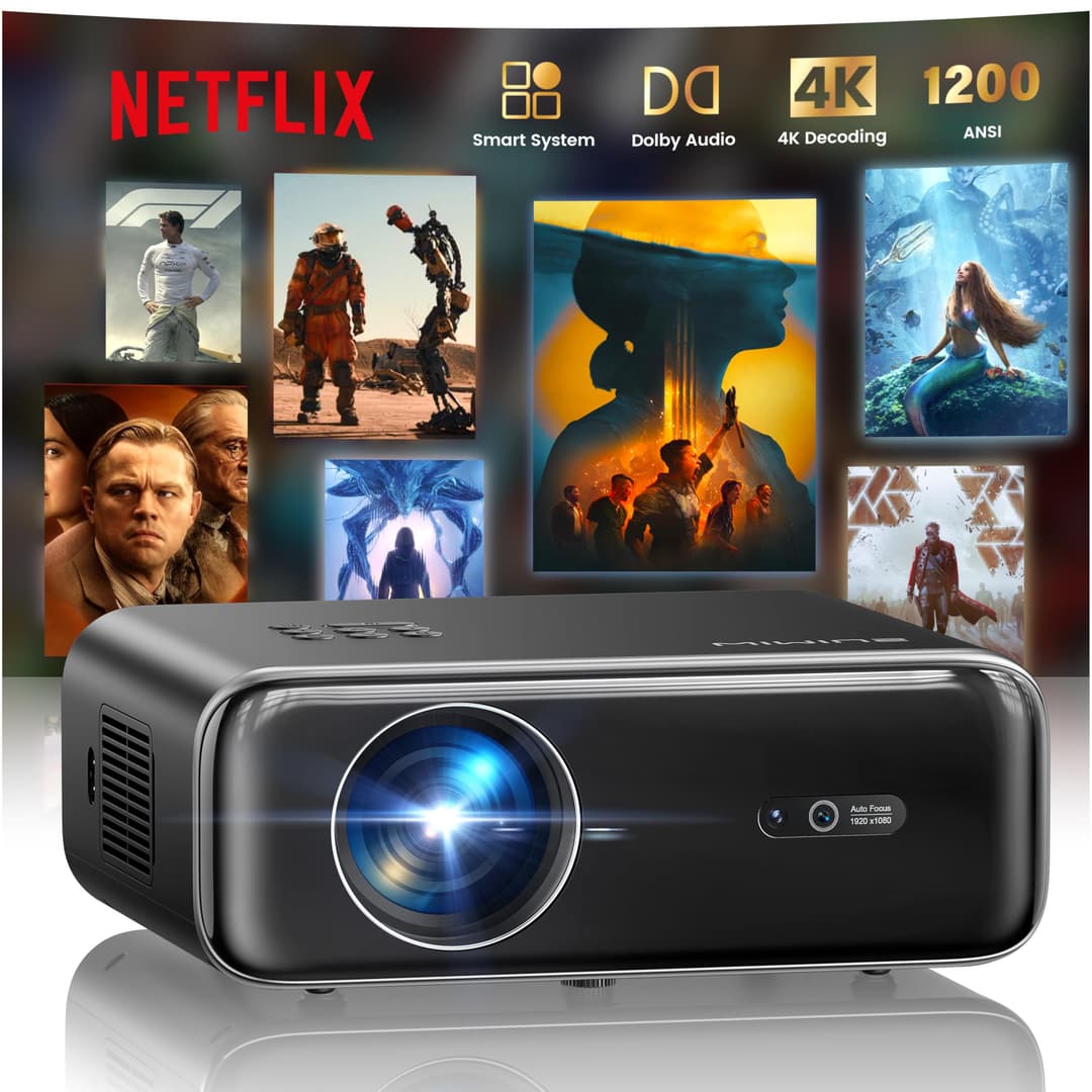 4K Auto Focus/Keystone WiFi Bluetooth Full HD 1080P Projector