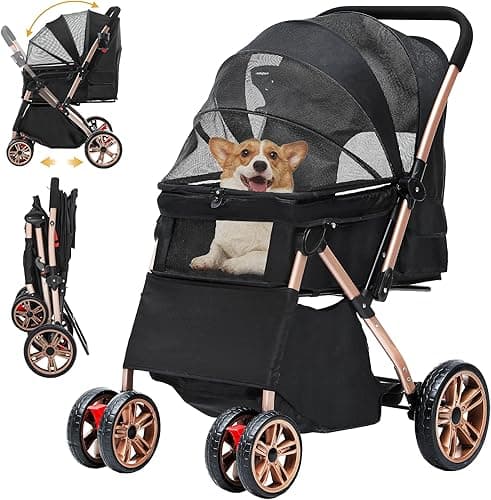 DWVO Poussette 3 en 1 pour Chien et Chat - Pliable jusqu'…