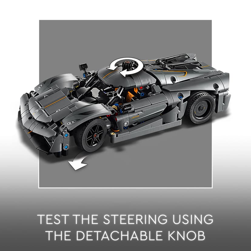 LEGO Technic Koenigsegg Jesko Absolut Grey Hypercar, Race Car Building Toy Set for Boys, Girls & Kids Aged 10 Plus, Buildable Vehicle Model Kit, Introduction to Engineering, Birthday Gift Idea 42173 - 4