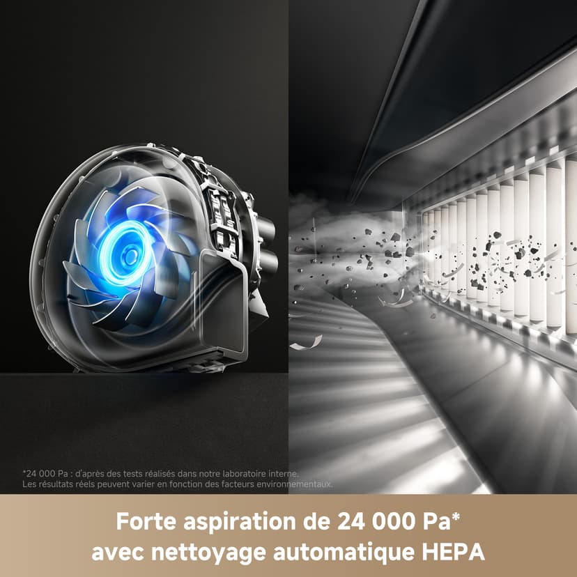 Mova V50 Ultra Complete Robot aspirateur et Laveur à vidage Automatique avec Aspiration de 24000 Pa,Lavage Thermique des sols avec système DuoSolution, Navigation FlexScope et système StepMaster Noir - 7