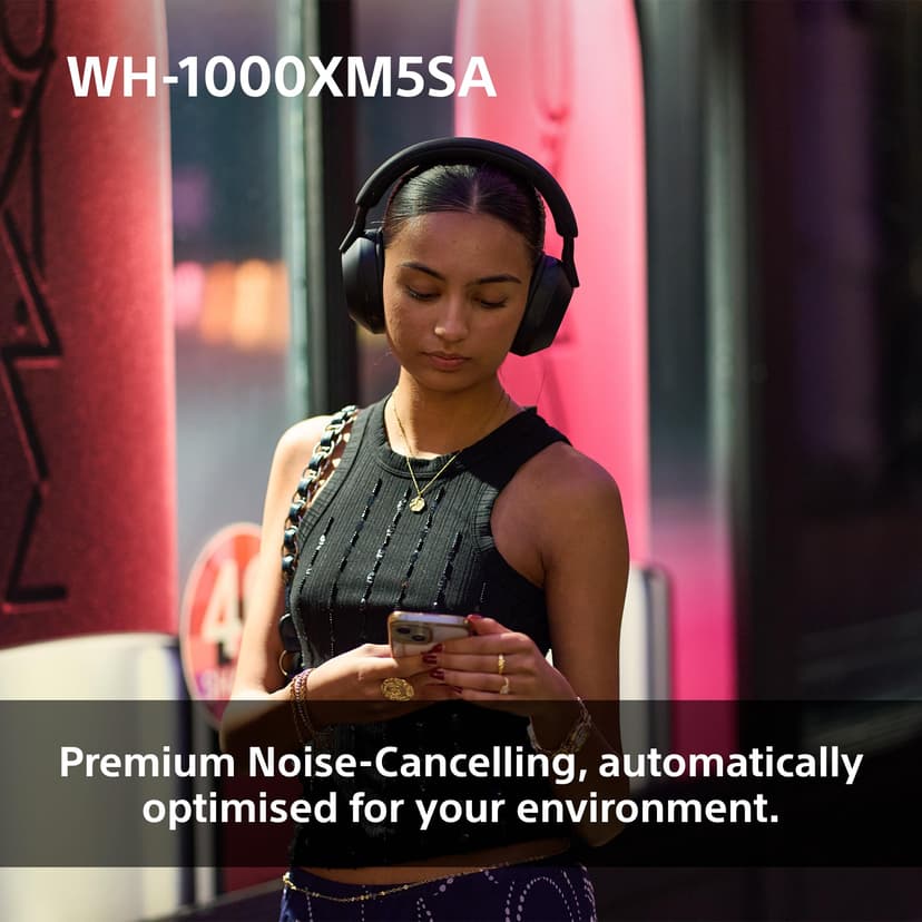 Sony WH-1000XM5SA Special Edition Soft Case Premium Noise Cancelling Wireless Over-Ear Headphones, Bluetooth, Clear Call Quality, Hi-Res Audio, Up to 30hr Battery Life, iOS & Android - Black - 4