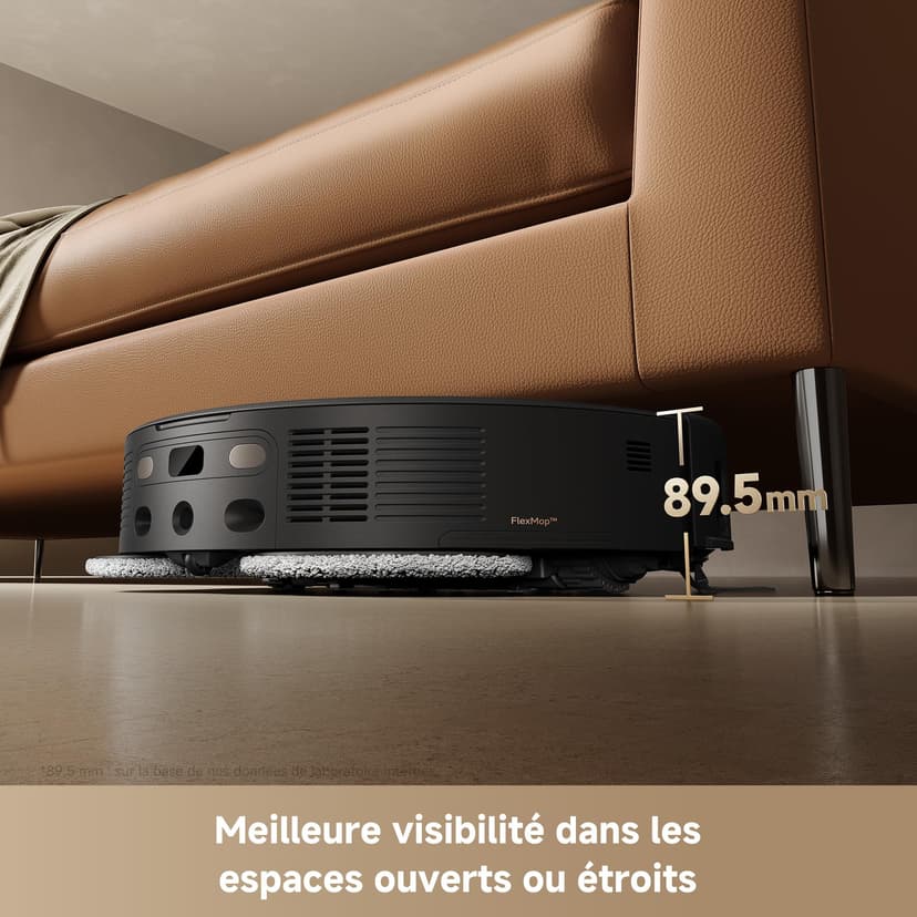 Mova V50 Ultra Complete Robot aspirateur et Laveur à vidage Automatique avec Aspiration de 24000 Pa,Lavage Thermique des sols avec système DuoSolution, Navigation FlexScope et système StepMaster Noir - 2