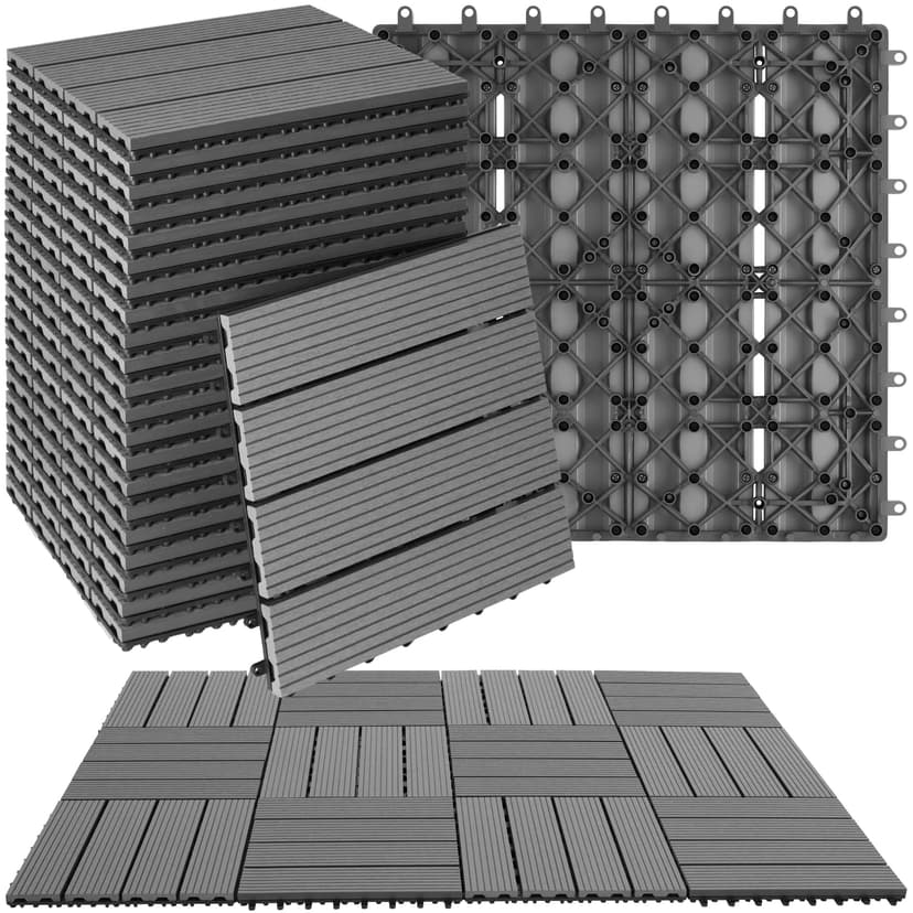 tectake® 22 Dalles clipsables exterieur 31 x 31 cm, Caill… - 1