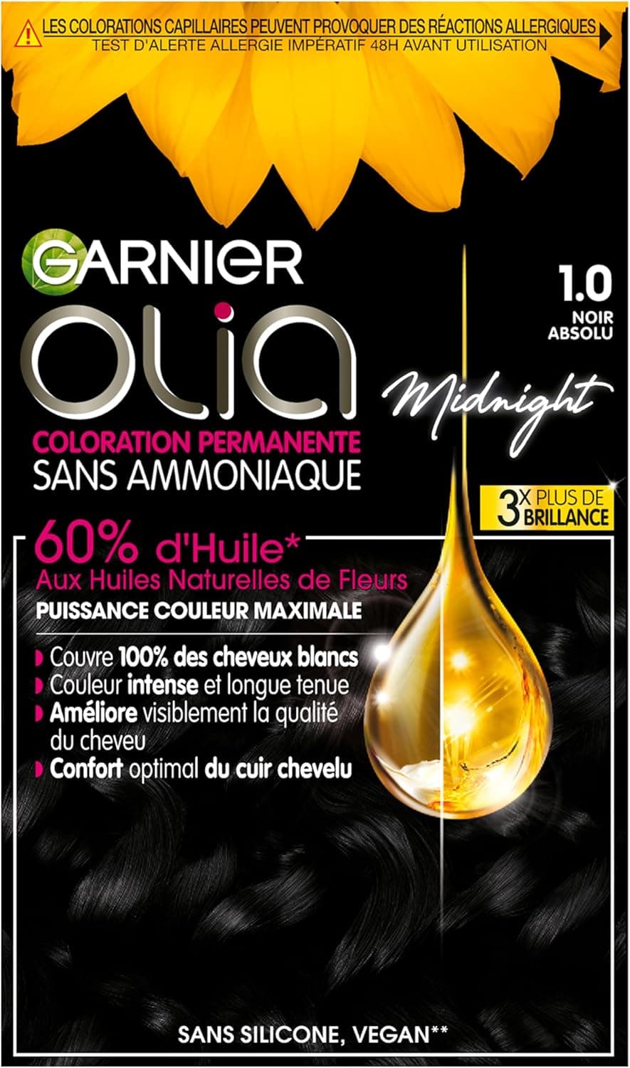 Garnier Olia Ammonia Free Permanent Oil Dye Absolute Black