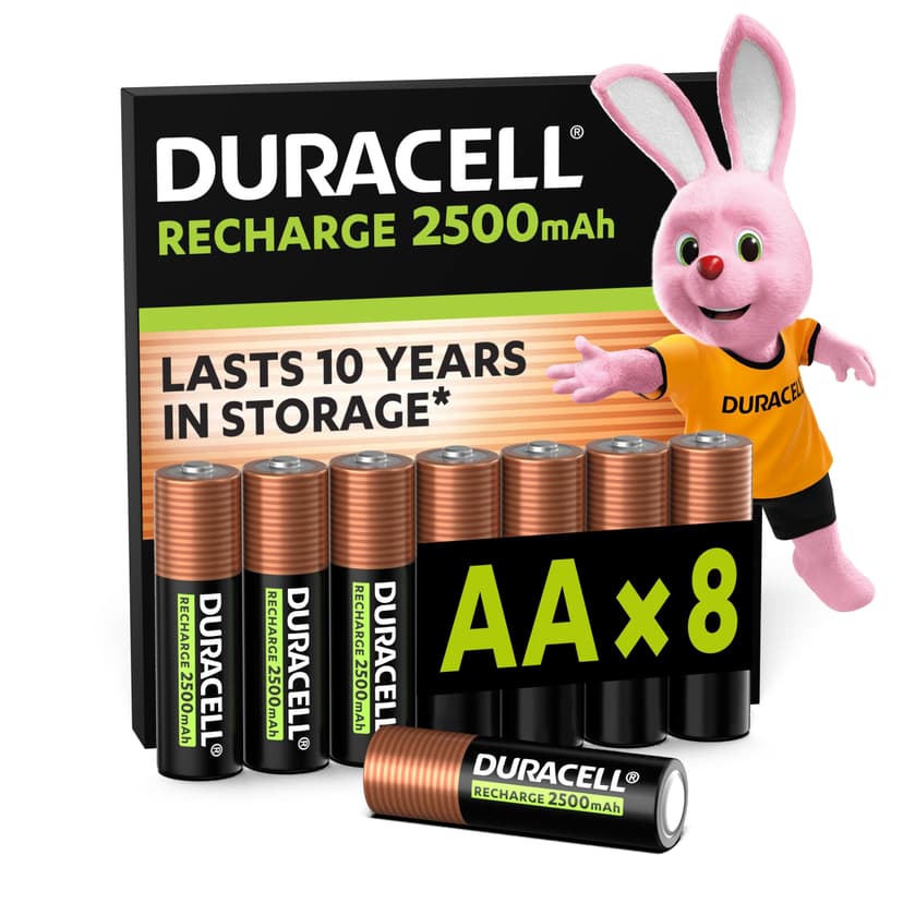 Duracell Rechargeable AA Batteries (Pack of 8), 2500 mAh … - 1
