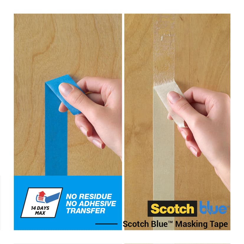 ScotchBlue Multi-Surface Premium Masking Tape, 48mm x 41m, 1 Roll/Pack - Scotch Adhesive Blue Painters Tape, For Painting and Decorating, Indoor & Outdoor, Sticks Well, 100% PEFC - 7