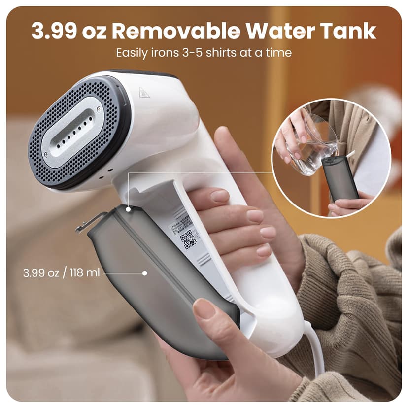 Neakasa Magic 1 Vacuum Steamer, Handheld Travel Garment Steamer for Clothes, 2300Pa Suction for Clothes Grips, Steamer Iron 2 In 1, Ready to Wear (220V-240V) - 8