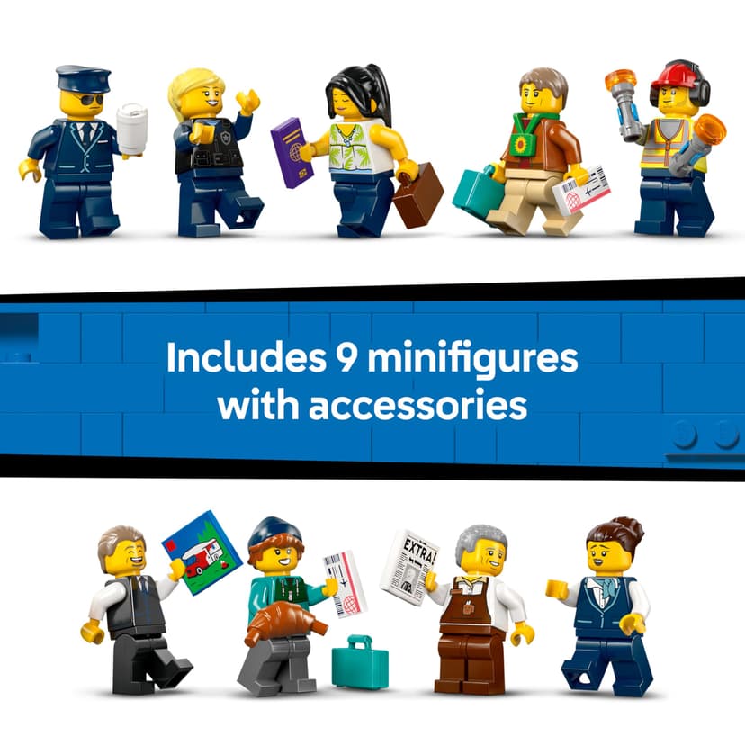 LEGO City Airport with Airplane Toy - Miniature Model Kit w/Terminal, Plane, Tug Car, Bridge, 9 Minifigures & Accessories - Birthday Gift Idea for 8+ Year Old Boys - 60502 - 6