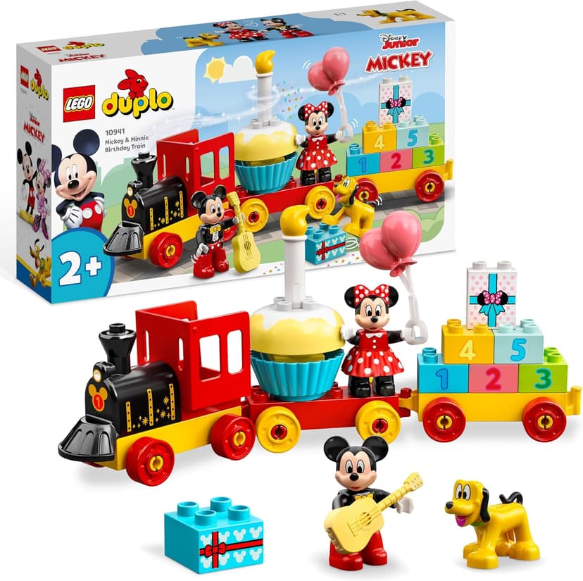 LEGO DUPLO | Disney Il Treno del Compleanno di Topolino e Minnie - Giocattolo per Bambine e Bambini da 2 Anni in su - Giochi Educativi con Mattoncini Numerati e 3 Personaggi - Idea Regalo - 10941 - 1