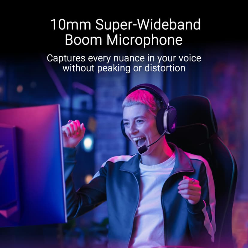 ASUS ROG Pelta - Casque gaming sans fil - connectivité tri-mode avec Speednova, membranes de 50mm plaquées en titane, micro à bande ultralarge de 10mm, batterie de 60 heures, conception légère de 309g - 6