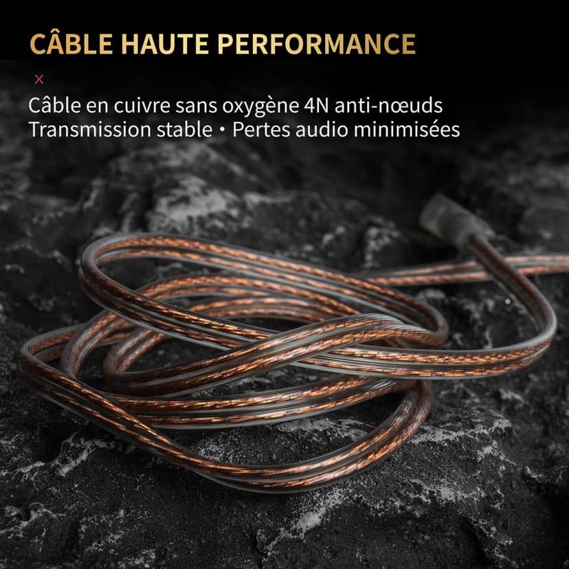 Yinyoo KBEAR MONKIE K01 Écouteurs de Jeu HiFi Casque Intra-auriculaire antibruit avec Prise de 3,5 mm Surround Écouteurs filaires pour PC, PS5, Xbox, Switch - 5