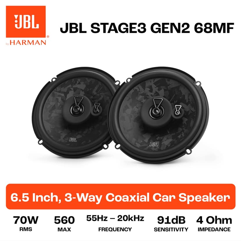 JBL STAGE3 GEN2 68MF 6.5" Frontless Full-Range Speaker Set - 3