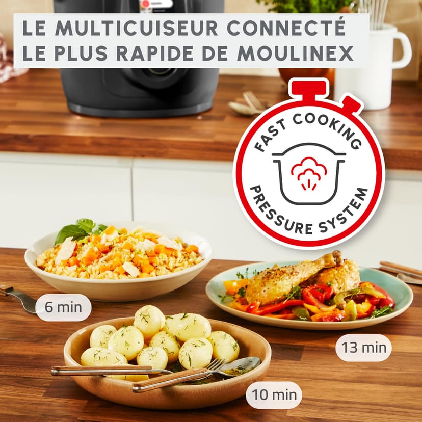 Moulinex Cookeo Wi-Fi with Extra Crisp, Multicooker, 14 Cooking Modes, Pressure Cooking, Air Fryer, Easy Step-by-Step Recipes, CE96X8F0 - 4