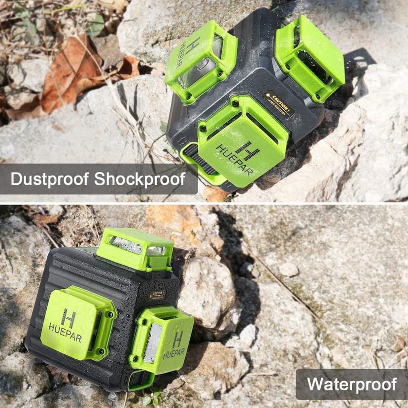 Niveau Laser Vert, Huepar 3x360 avec Batterie Li-ion Rechargeable, Laser Level Auto-nivellement, avec Port de Charge de Type-C et Étui de Transport à Coque Rigide Inclus - B03CG Pro - 9