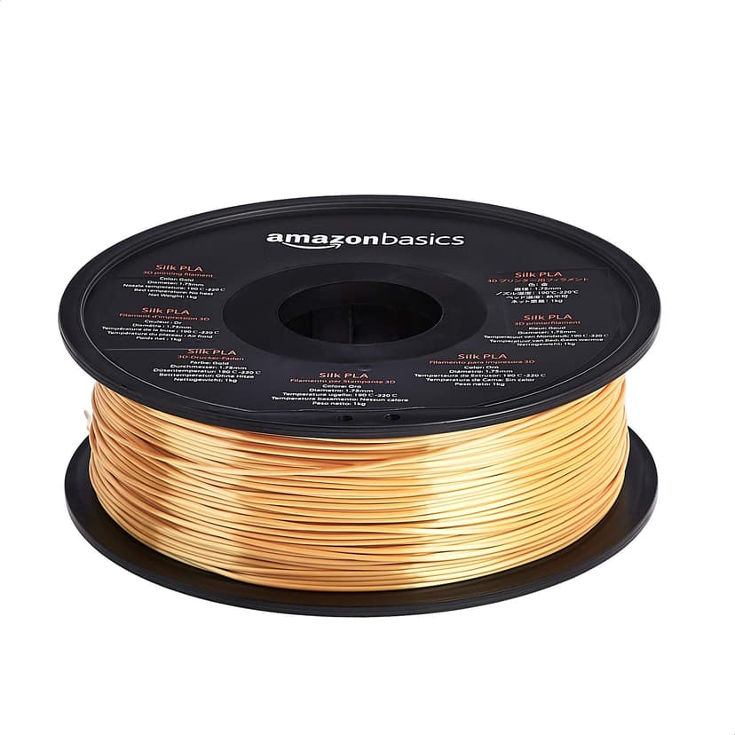 Amazon Basics Filament PLA pour imprimante 3D, diamètre 1.75 mm, doré soyeux, bobine de 1 kg - 2