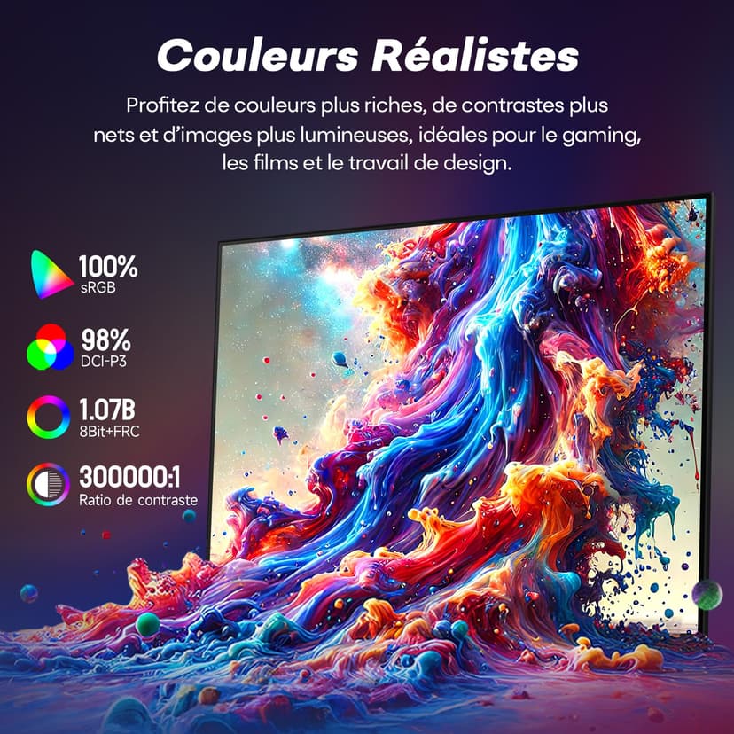 HKC G27M7Pro 27" Mini LED IPS Gaming Screen, UHD 160Hz/FHD 320Hz, 1ms DIC,HDR1400,98% DCI-P3,Adaptive Sync,USB-C 90W,2×HDMI 2.1,DP 1.4,Height Adjustable Bracket,VESA 100×100 - 4