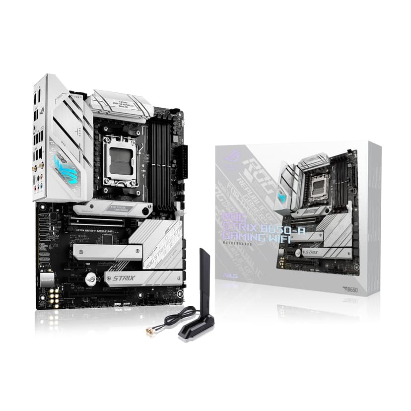 ASUS ROG Strix B650-A Gaming WiFi – Carte mère Gaming AMD Ryzen AM5 ATX (12+2 Phases d'alimentation, DDR5, 3 x M.2, PCIe 4.0, 2.5G LAN, WiFi 6E, USB 3.2 Gen 2x2 Type-C Port, Aura Sync RGB) - 1