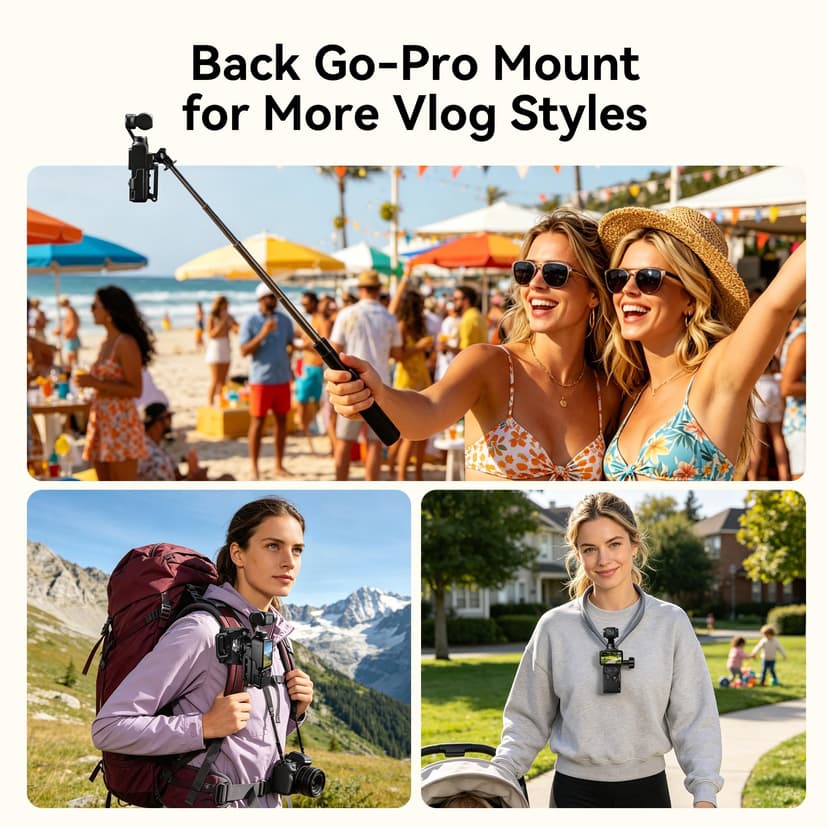 AMAZEAR Support magnétique pour DJI Osmo Pocket 4/3, Accessoire Pocket4/3, Adaptateur d'extension magnétique, Support de boîtier à succion Aimant sur Bureau, Surface Verticale, Ajustable à 180° - 5