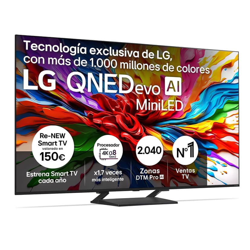 LG 75QNED93A6A - TV 75", 4K QNED EVO, Smart TV, WebOS 25, Powerful and Intelligent Processor, MiniLED AI, Super Upscaling, Dolby Vision and Atmos, Alexa/Google Assistant, Black - 1