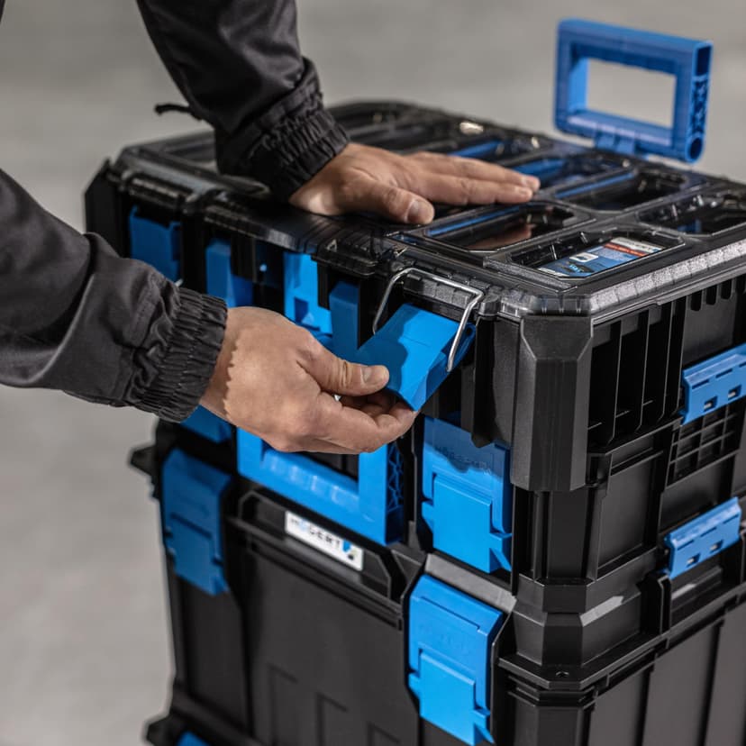 Högert Technik - HT7G501 Tool Box on Wheels, Load Capacity up to 50 kg, Practical and Spacious, Resistant to Damage, Dustproof, Robust ABS Clasps, Modular Construction - 8
