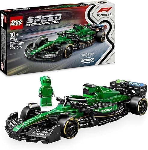 LEGO Speed Champions Aston Martin Aramco F1 AMR24 Race Car Toy with a Collectible Formula 1 Driver Minifigure - Model Kits for 10+ Year Old Boys & Girls or Adult Motorsport Fans 77245