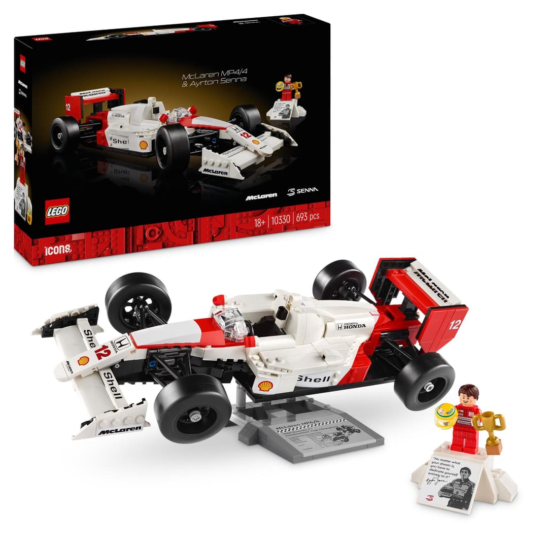 LEGO Icons McLaren MP4/4 & Ayrton Senna Vehicle Set, F1 R…