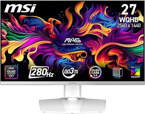 MSI MAG 272QPW QD-OLED X28 27" QHD QD-OLED 280Hz 0.03ms Gaming Monitor - White