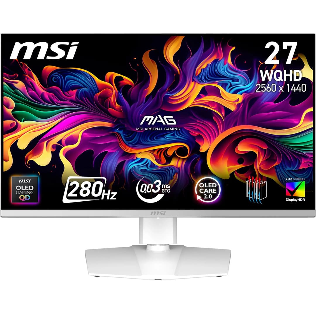 MSI MAG 272QPW QD-OLED X28 27" QHD QD-OLED 280Hz 0.03ms Gaming Monitor - White