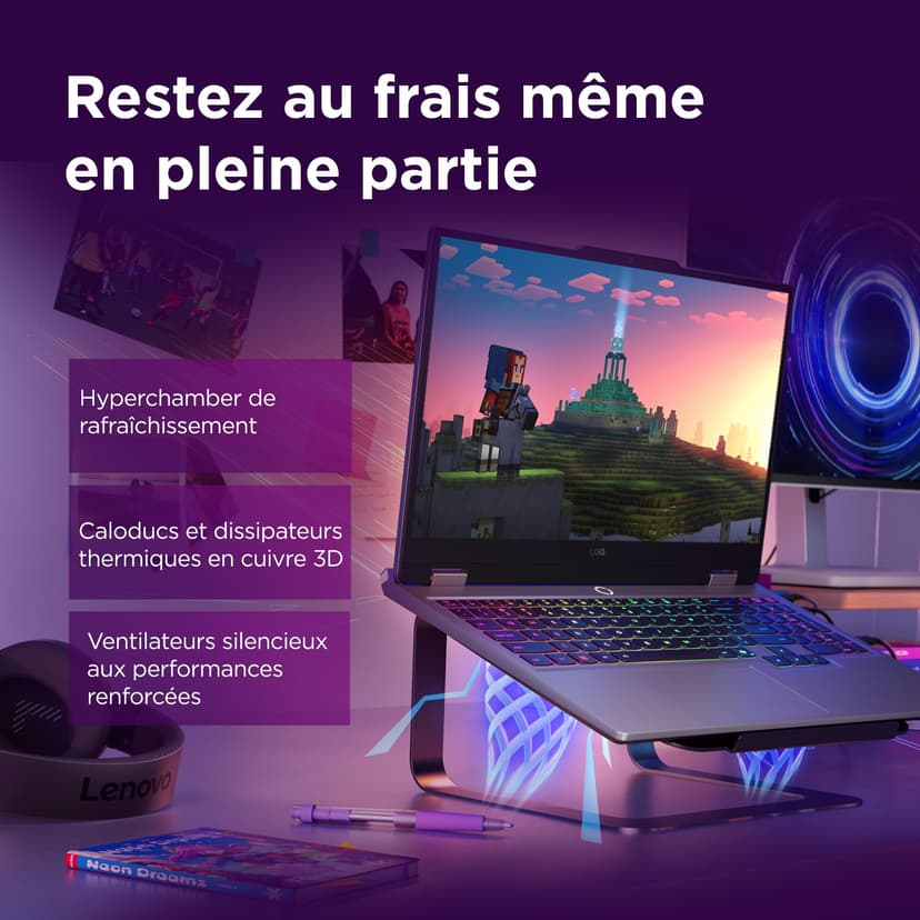 Lenovo LOQ 15IRX10 – 15.6 Inch FHD Laptop (Intel Core i5-13450HX, 16GB RAM, 512GB SSD, NVIDIA RTX 5050 8GB, Without Operating System) French AZERTY Backlit Keyboard – Grey - 5