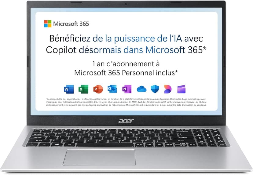 Acer Aspire 1 A115-32-C3AK Ordinateur Portable 15,6'' Full HD, PC Portable (Intel Celeron N4500, RAM 4 Go, 128 Go eMMC, Intel UHD Graphics, Windows 11 ) - Clavier AZERTY (Français), Laptop Gris - 1