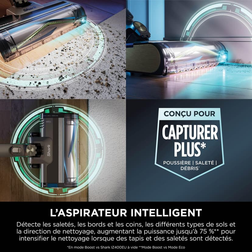 Shark PowerDetect Clean et Empty aspirateur sans fil, PowerFins, Reverse Clean, station 2L, Anti-Hair Wrap Plus, 70 min, léger, poils d’animaux et multi-surfaces, Gris IP3225EUT - 8