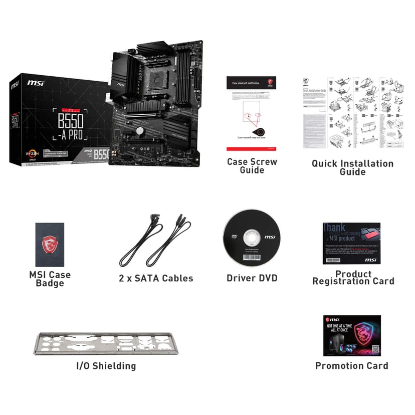 MSI B550-A PRO ProSeries Motherboard (AMD AM4, DDR4, PCIe 4.0, SATA 6Gb/s, M.2, USB 3.2 Gen 2, HDMI/DP, ATX) - 5