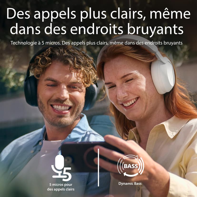 Philips TAH8000EBK/00 Casque Bluetooth Supra-auriculaire sans Fil – réduction du Bruit, 70 h d’autonomie, Compatible avec l’Assistant Vocal, idéal pour Les Voyages – Noir - 5