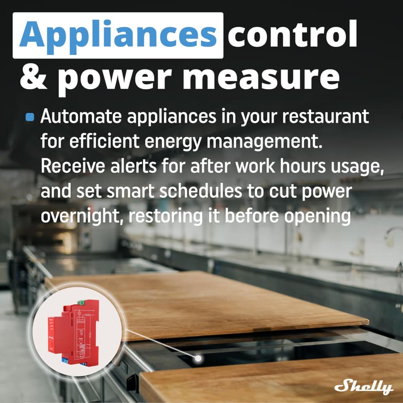 Shelly Pro 1PM - Wi-Fi Bluetooth Smart Relay Switch With Power Metering, Home Automation, Alexa & Google Home Compatible, iOS Android App, No Hub Required, Wireless Light Control - 4