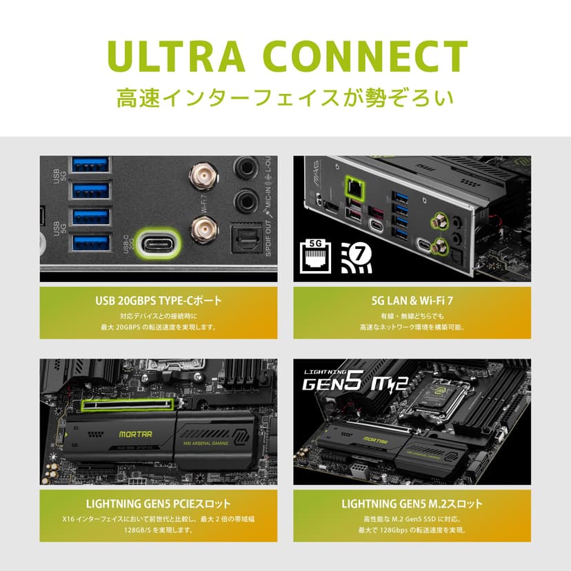 MSI MAG B850M Mortar WiFi Carte mère Micro ATX - pour processeurs AMD Ryzen 9000/8000 / 7000, AM5 - VRM SPS 60A, DDR5 Memory Boost (8200+ MT/s OC), PCIe 5.0 x16, M.2 Gen, Wi-FI 7, 5G LAN - 6