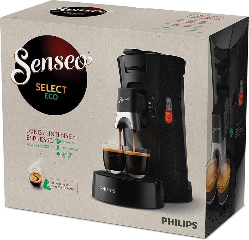 Philips Domestic Appliances Senseo Select Eco CSA240/20 Coffee Pod Machine - Coffee Strength Choice Plus Recycled Plastic Memo Function, 1450 W, 0.9 Litre, 31 x 15.5 x 31 cm, Black/Speckled - 8
