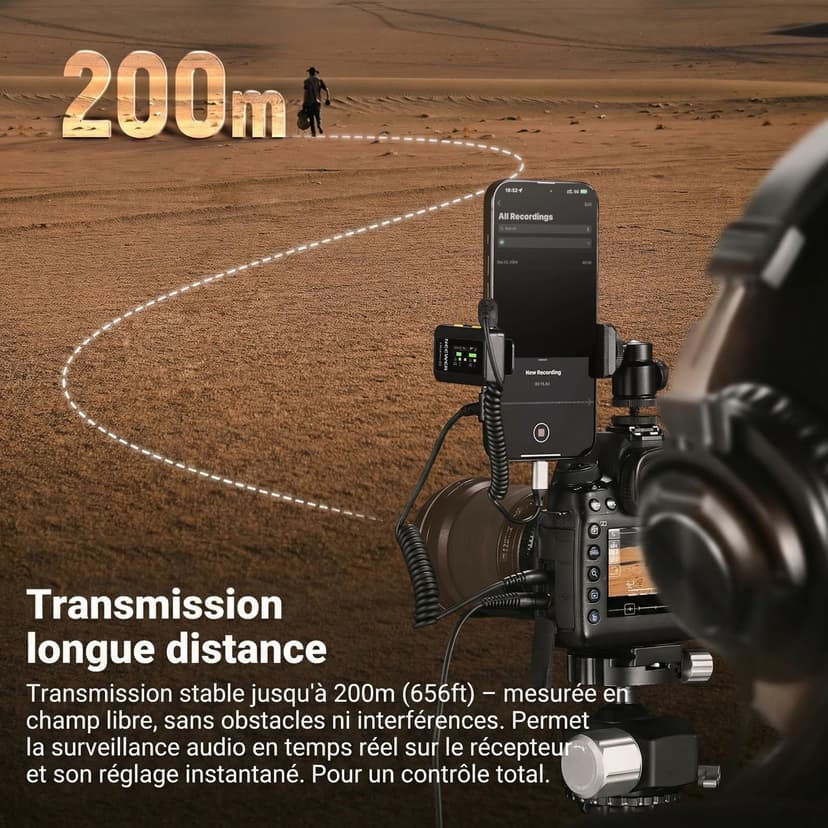 NEEWER CM28 Pro Système de Microphone Cravate sans Fil avec étui de Chargement 48 kHz 16 Bits Audio Non compressé Suppression du Bruit 4 Go de Stockage 9 Heures d'enregistrement - 8