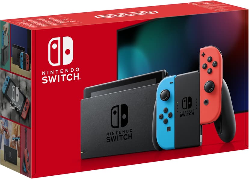 Nintendo Console Switch avec Joy-Con bleu néon et rouge néon - 1