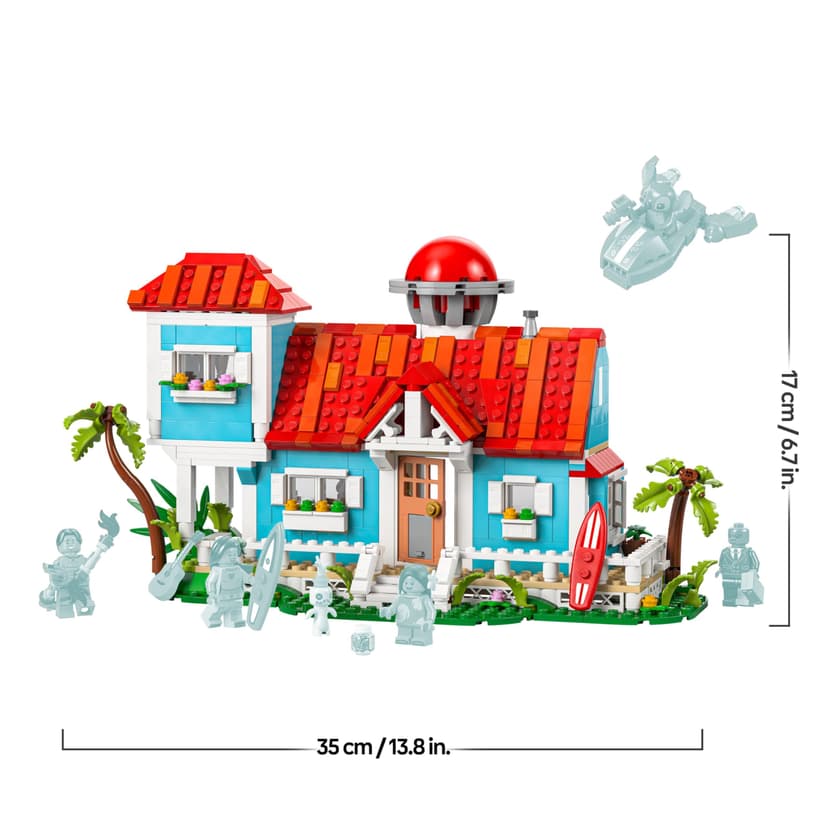 LEGO | Disney Lilo and Stitch Beach House Building Toy with 6 Rooms, Rooftop Observatory, a Spaceship and 5 Minifigures - Birthday Gift for 9+ Year Old Girls, Boys & Fans - 43268 - 9
