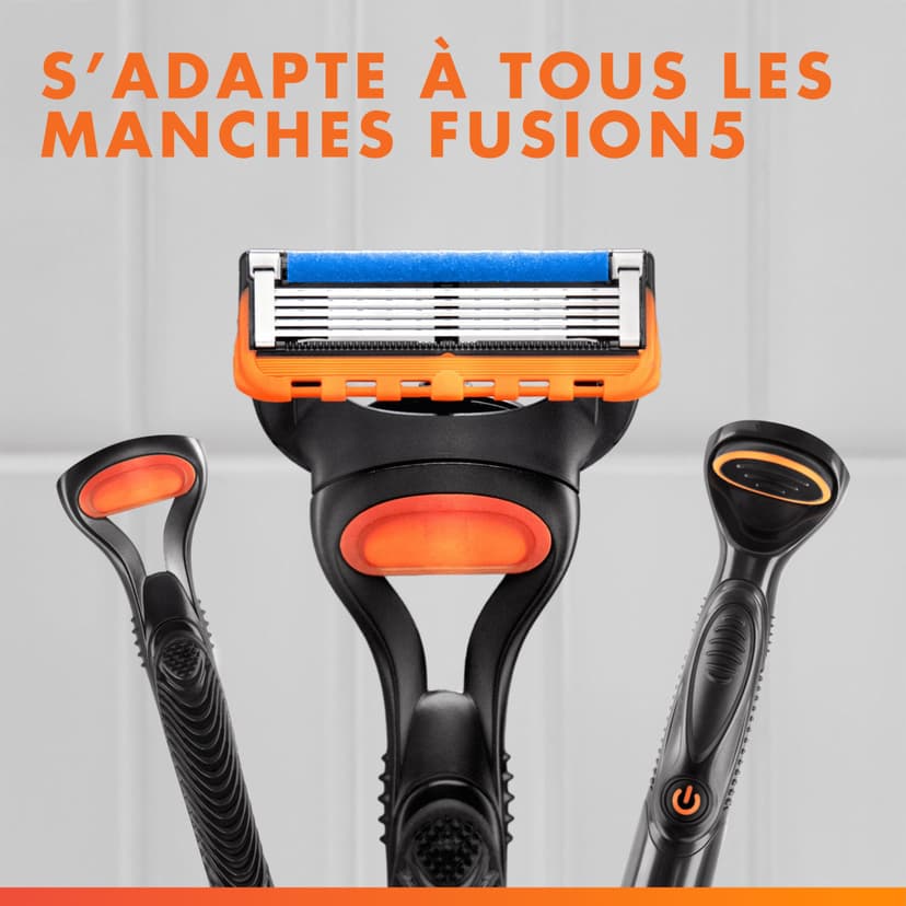 Gillette Fusion5 Pack of 28 Razor Refills, Razor Blades with 5 Blades, Lubricating Gel Band and Precision Trimmer - 6