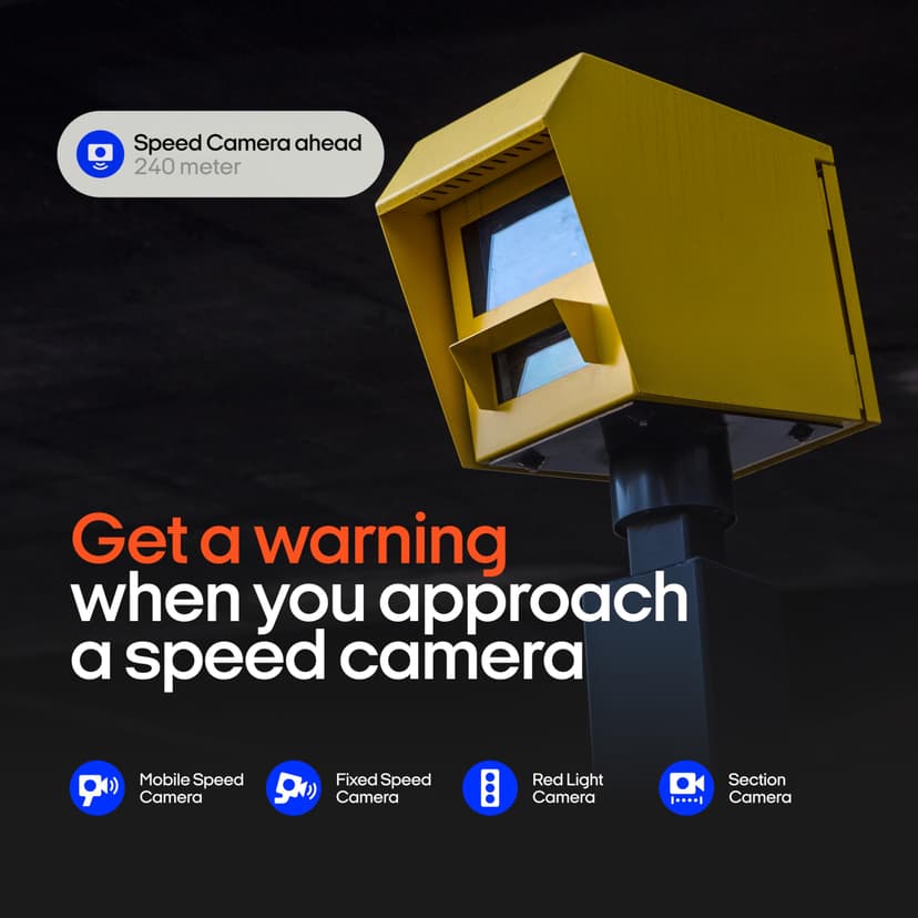 OOONO Co-Driver NO2 - next gen. traffic safety alarm - warns of speed cameras and road hazards - rechargeable - LED indicator - CarPlay & Android Auto compatible - 2