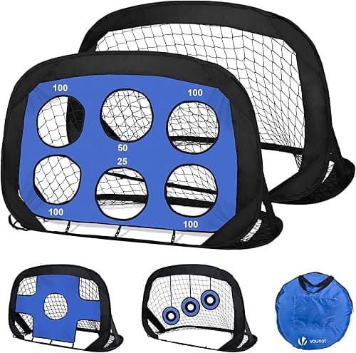 VOUNOT® Set of 2 Pop up Goals for Kids, 4-in-1 Football N…