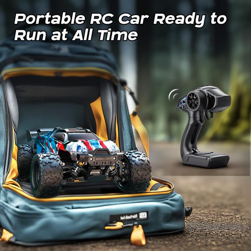 Womaqu Voiture Télécommandée Adulte 1:18 RC Car 4x4 40 km/h Débutant, Voiture Radiocommandée Tout Terrain Compacte avec Transmission Métallique et 2 Batteries, Modèle RC Extérieur - 5