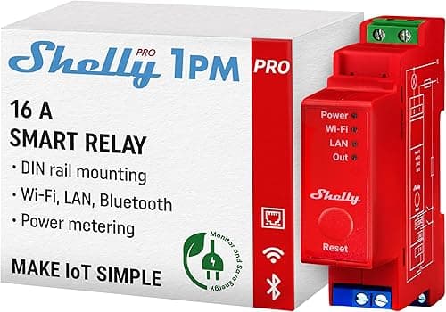 Shelly Pro 1PM - Interrupteur connecté sur rail DIN 16 A,…