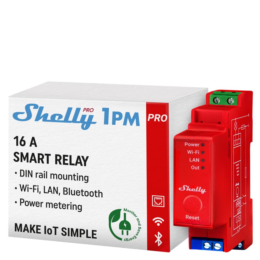 Shelly Pro 1PM - Interrupteur connecté sur rail DIN 16 A,… - 1
