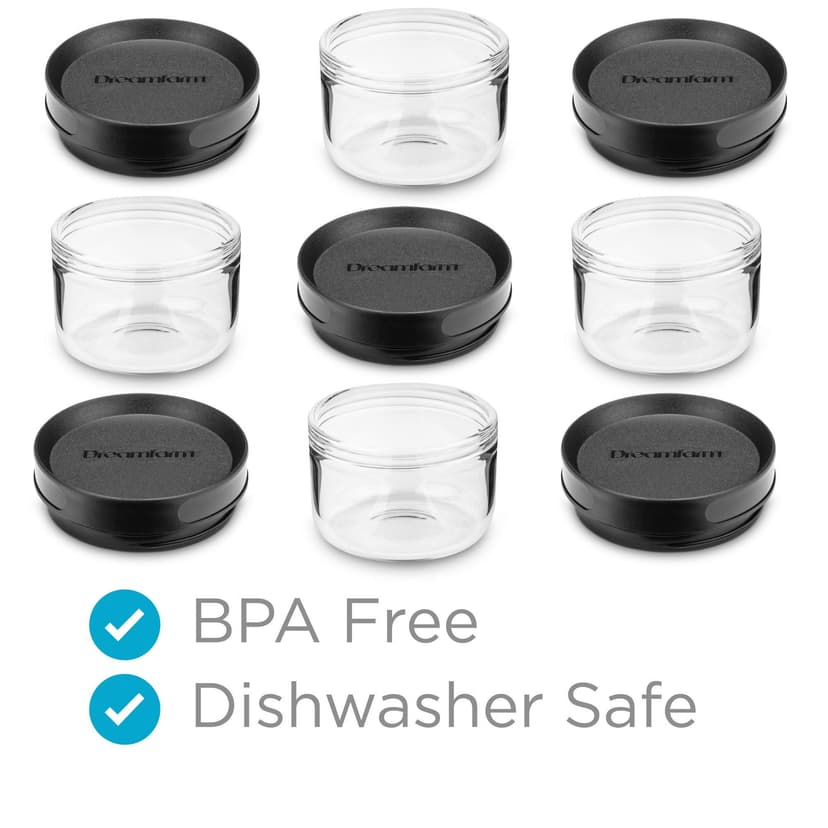 Dreamfarm Ortwo Replacement Jars | Refillable Grinder | Salt, Pepper and Spice Mill Replacement Jars | Black, Glass, 2oz - 4