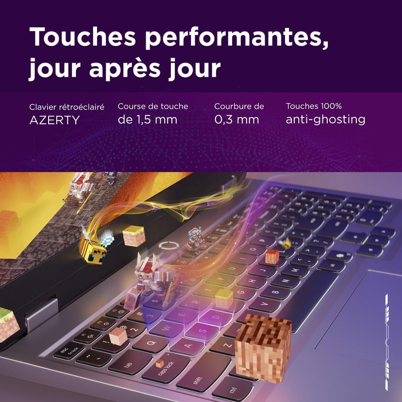 Lenovo LOQ 15IRX10 – 15.6 Inch FHD Laptop (Intel Core i5-13450HX, 16GB RAM, 512GB SSD, NVIDIA RTX 5050 8GB, Without Operating System) French AZERTY Backlit Keyboard – Grey - 9